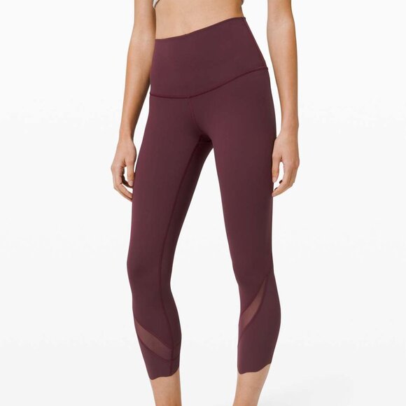 Lululemon Wunder Under Crop High-Rise Roll Down Scallop Full Luxtreme 23" Cassis - Picture 1 of 9